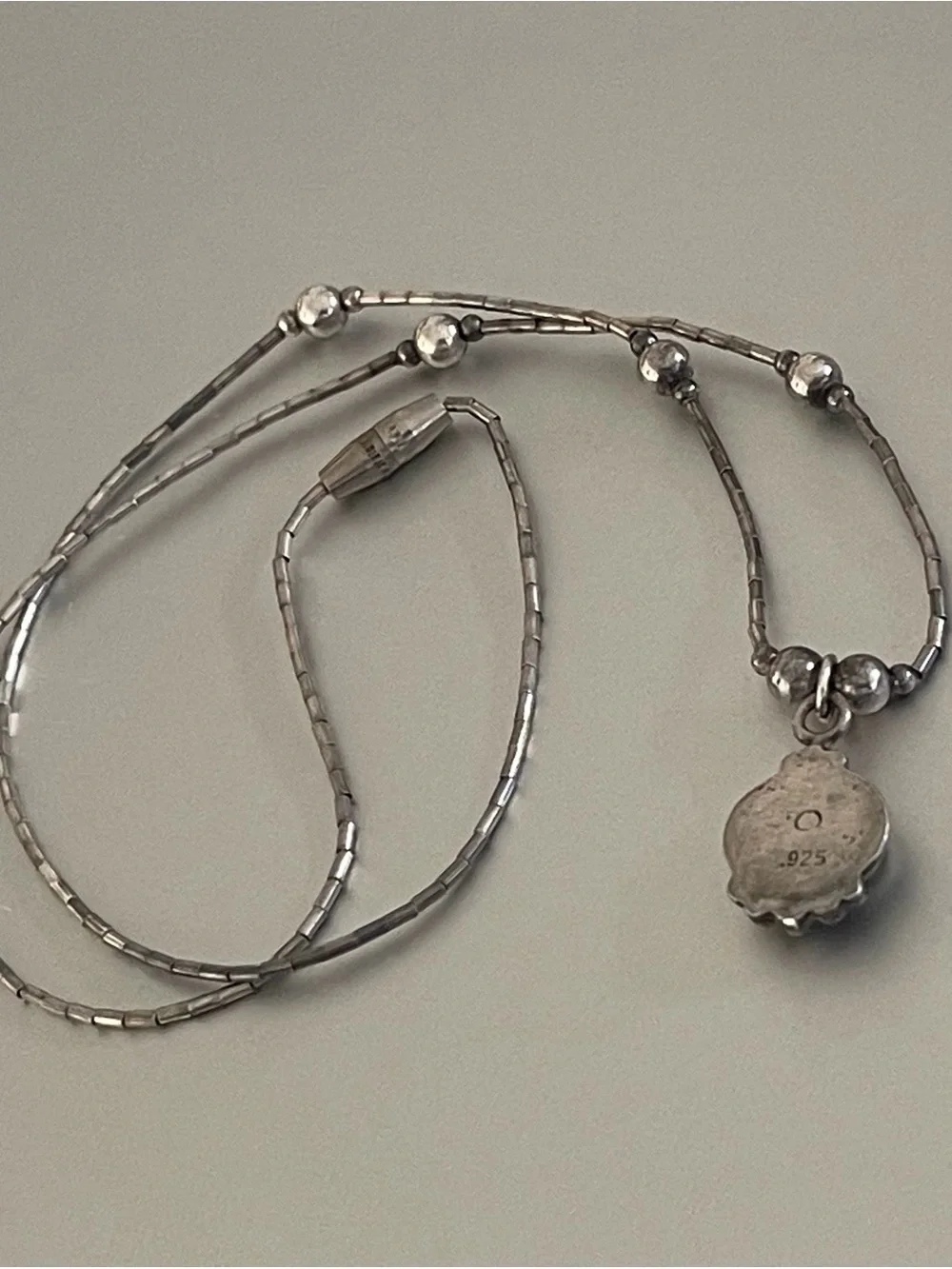Vintage Liquid Sterling Silver Opal Pendant Necklace